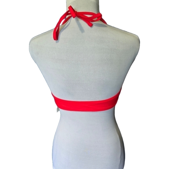 Aerie Tie Front Red Halter Bikini Top, Size Medium, NWT - Picture 2 of 7